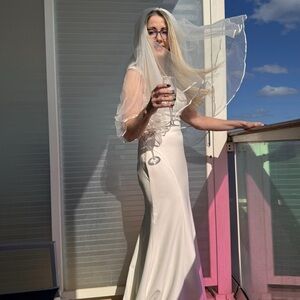 Elegant White Evening wedding down